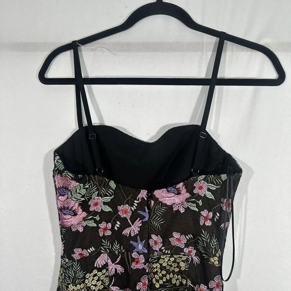 NEW $288 Dress The Population [ Small ] Kyla Floral Embroidered Mini Dress Q1017